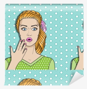 Pop Art Woman Confused, Red Hair Surprised Woman - Illustration