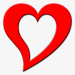 Free Illustration Red Heart Outline Design Love Image - Portable Network Graphics