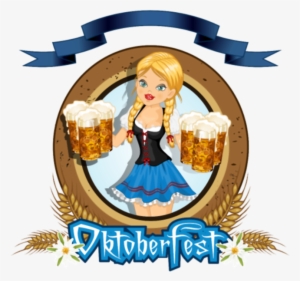 Oktoberfest Girl With Beer Logo - Wheat Beer
