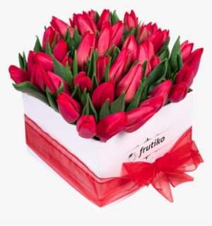 White Box Of Red Tulips White Box Of Red Tulips - Box Bouquet Flowers