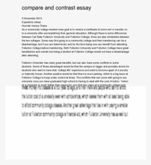 Compare And Contrast Essay4 November 2013expository - College