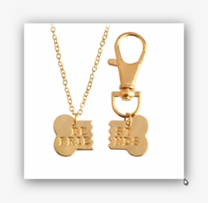 Dog Bone Best Friends - 2pcs/set Gold Silver Plated Dog Bone Pendant Necklace