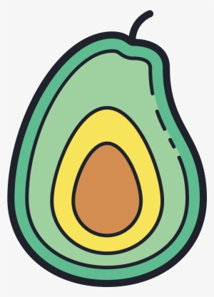 It's The Outline Of An Avocado That Has Been Cut In - Avocado
