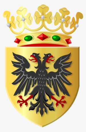Golden Shield With Black Eagle And Golden Crown - Gemeente Loppersum