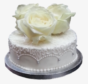 White Cake Whtie Roses Wedding Clipart - Wedding Cakes Roses Png