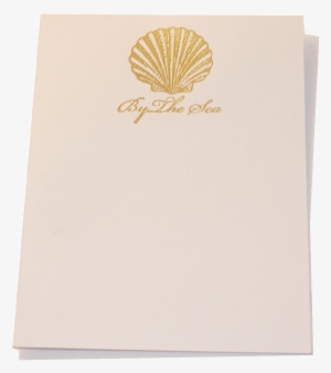 Gold Embossed Seashell Stationery - Construction Paper