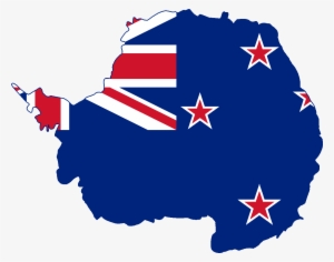 Flag Map Of Antarctica - Flag New Zealand Png