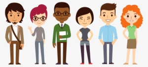 Students - Cartoon Group Of People Png