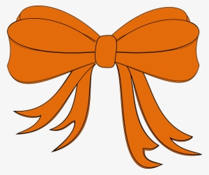 Ribbon Orange Bow Png Image - Orange Ribbon Clipart