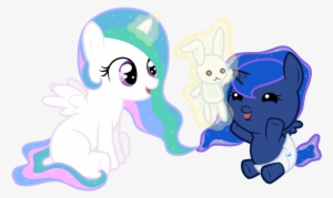 Fanmade Baby Celestia Playing With Baby Luna By Darkalchemist15 - My Little Pony: Friendship Is Magic