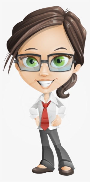 Woman Vector Female Cartoon Character - Nikki The Cute Geeky Transparent  PNG - 612x1060 - Free Download on NicePNG