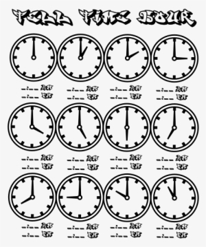 Tell Time Clock Hour Chart At Coloring - Clock Time For Kids