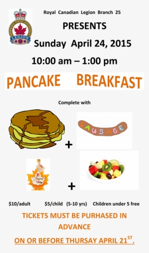 Royal Canadian Legion Pancake Breakfast