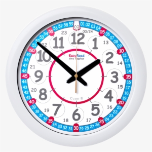 Learn The Time Clock, Red White Blue - Easy Read Clock 24hr