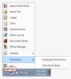 From The Menu, Click Time Clock > Time Clock Setup - Clock