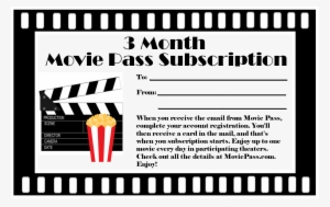 Movie Pass Subscription Gift Certificate Free Printable - Film Strip Transparent Background