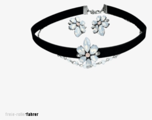 Flower Earring And Choker Necklace Set