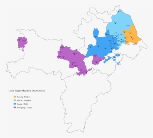 Dialect Map Of Lower Yangtze Mandarin - Central Plain Mandarin