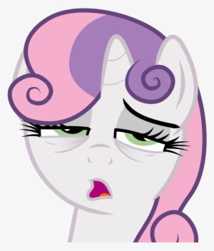 Eyelashes, Eyeshadow, Makeup, Open Mouth, Safe, Simple - Sweetie Belle Tired