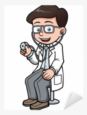 Vector Illustration Of Cartoon Doctor With Stethoscope - Estetoscopio Dibujo