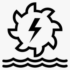 It's A Logo For Hydroelectric Power That Shows A Gear - Hydroelectric Power Plant Icon