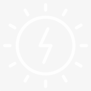 White Icon Of A Sun With An Energy Bolt In The Middle - White Cinematic Bars Png