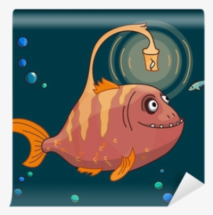 Cute Pink Angler Fish Underwater With His Small Friend - Angler Fish Cute