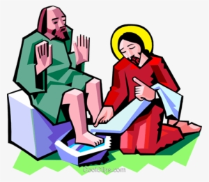 Jesus Washing The Feet Of A Disciple Royalty Free Vector - Jesus Washing Feet Gif