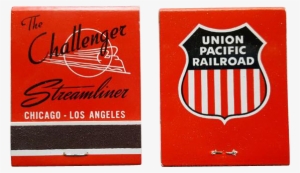 1950s Challenger Streamliner Railroad Matchbooks Uprr - Union Pacific Railroad