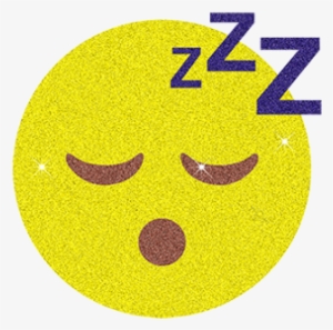Sleepy Face Emoji Design With Glitter - Slaap Emoji