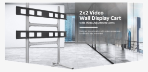Mobile Video Wall Display Tv Stand Cart With Wheels - Monoprice 16116 2 X 2 Video Wa
