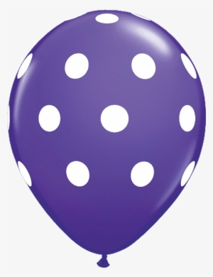 11" Purple Polka Dot Balloon - Blue Polka Dot Balloons