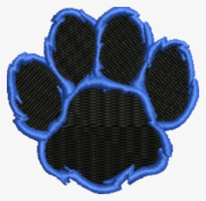 Paw Black With Blue Iron-on Patch - Dog