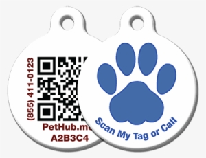 qr digital dog & cat id tag blue paw - pethub.com