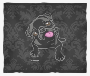 The Black Pug Fleece Blanket - Premium Black Pug Poster