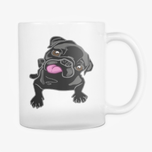 Black Pug Puppy White Mug - Stickers De Pug