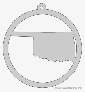 Oklahoma Map Circle Free Scroll Saw Pattern Shape State - Stencil