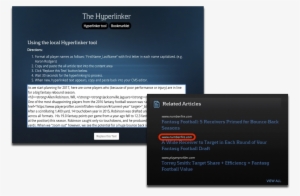 The Hyperlinker Interface And Related Articles Panel
