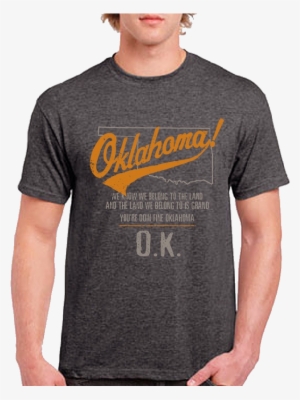 Oklahoma Unisex Heather Charcoal Map Outline Tee