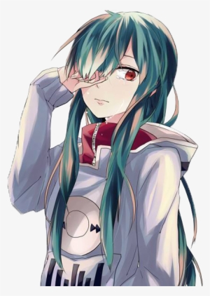 Image By Nope - Anime Girl Dark Green Hair Transparent PNG - 500x600 - Free  Download on NicePNG