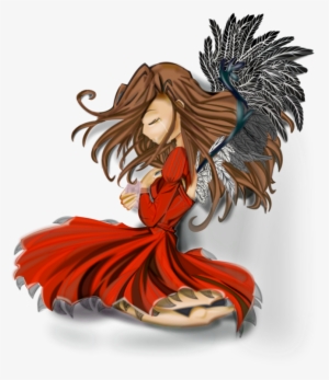Poster Download Angel Anime Drawing - Engel Mit Den Betenden Flügeln Badematten