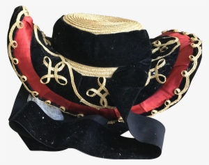 Antique French “ Au Deux Bonjour” Hat In Very Good - Strap
