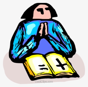 Woman Reading The Bible And Praying Royalty Free Vector - Illustration
