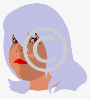 Woman With Purple Hair - Illustration