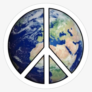 Peace Sign Over Earth - Globe Peace Sign