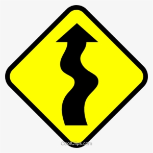 Symbol Of A Winding Road Royalty Free Vector Clip Art - Warning Sign Logo