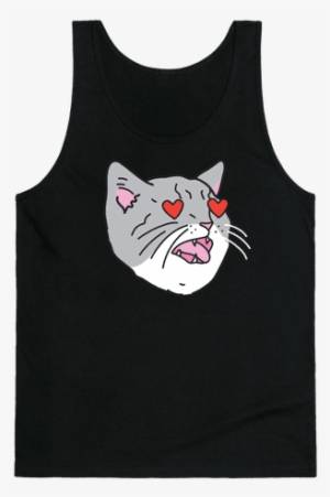 Cat With Heart Eyes Tank Top - Punch Out Doc Tee