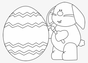 Black And White Bunny Painting An Easter Egg - Easter Bunny To Paint