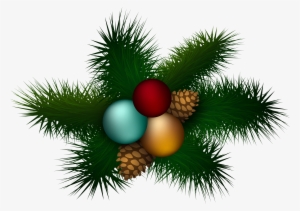 Christmas Pine Decoration Png Clip Art - Clip Art