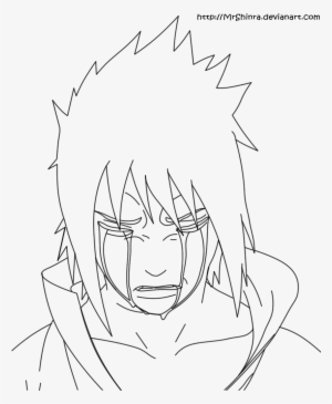 Sasuke Cry Lineart By Mrshinra - Sasuke Crying Drawing